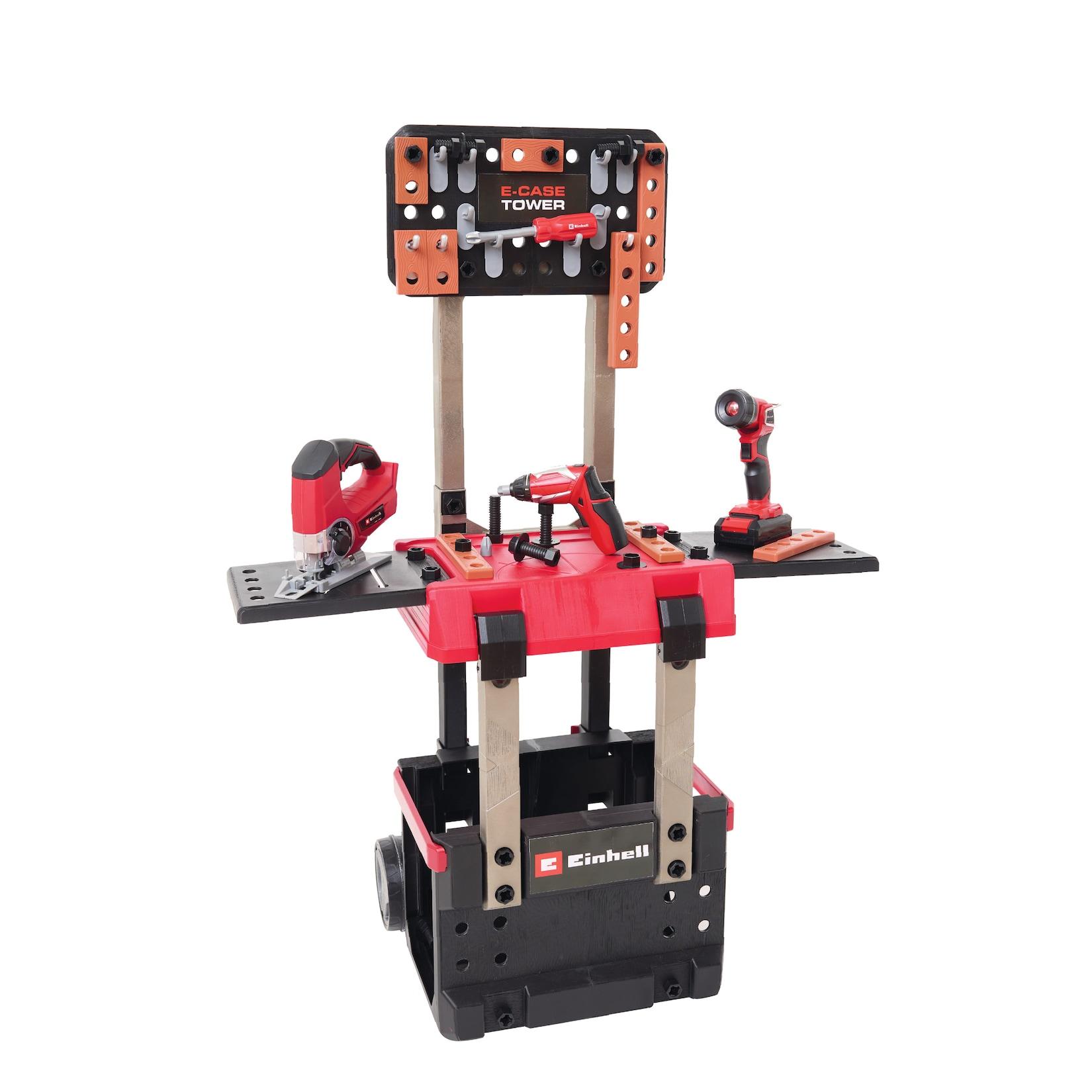 Happy People 41791 - Einhell KIDS E-Case Werkbank (110 Teile) transportfähig und mitwachsend Kinder