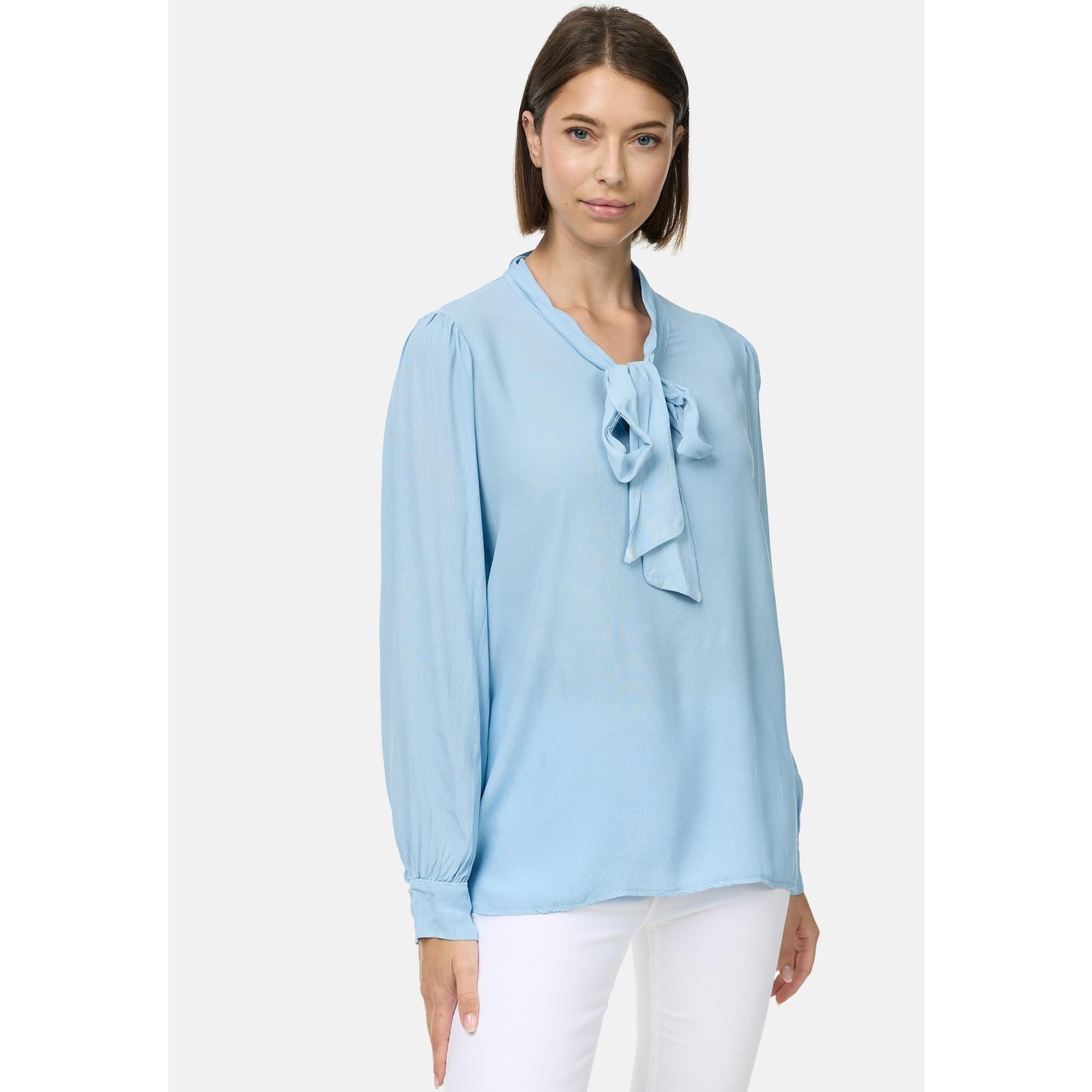 PM SELECTED Damen Edle Business Crepe Blue mit Schleife in Einheitsgröße PM62
