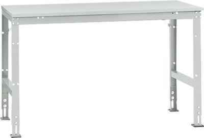 Manuflex Grundtisch UNIVERSAL Standard, Tischplatte Melamin, 1500x800, lichtgrau