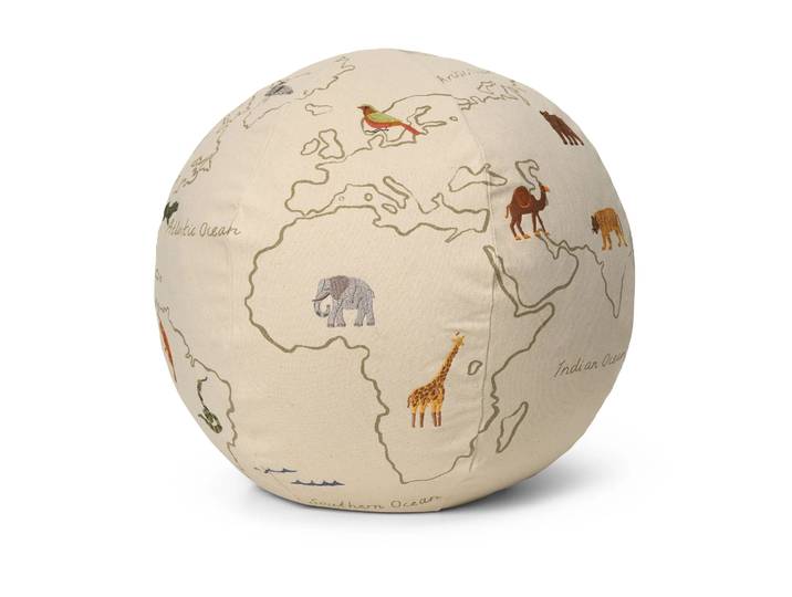 Ferm Living Pouf The World Blanc cassé