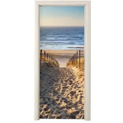 TÜRAUFKLEBER Strand - Meer - Niederlande - Dünen - Sonne 80x215 cm - Türtapete