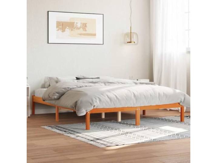 Massives Kiefernholz Stabil Robust Lattenrahmen braun 160x200 cm Massivholzbett ohne Matratze Wachsbraun 160x200 Kiefernholz Stabil Bettgestell Lattenrost Schlafzimmer Zimmer