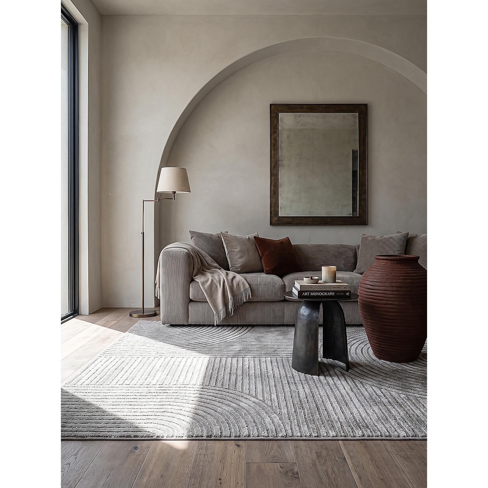Teppich Pflegeleicht Grau 160x230 cm - CETINA Kadima Design