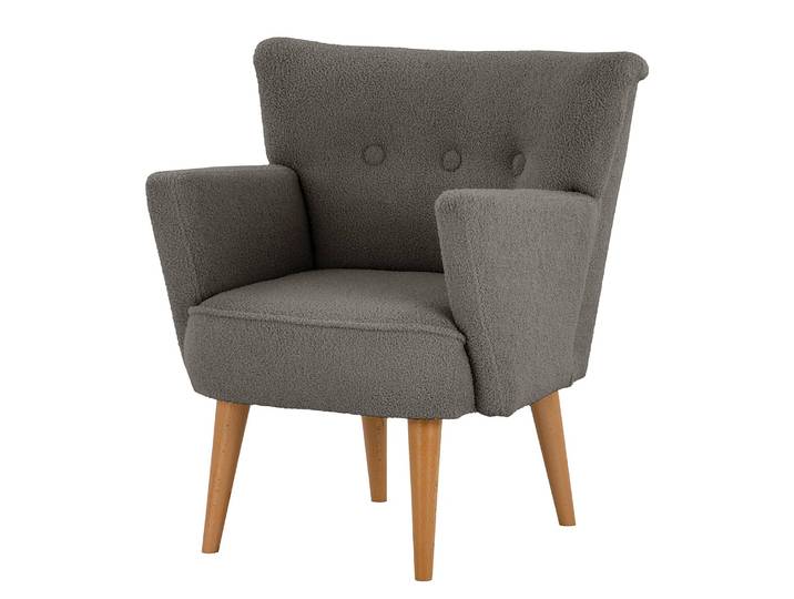 Fauteuil avec accoudoirs Gris Tissu Bouclé Nola 75 x 80 x 64cm