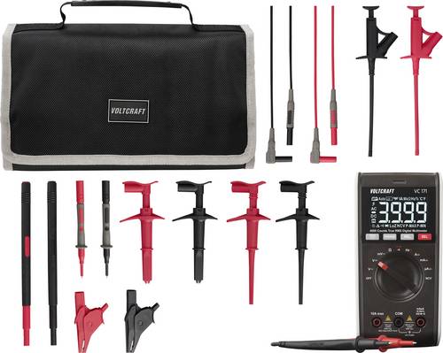 VOLTCRAFT VC-171 Multimeter mit MLSet-100 Messleitungen und Tasche