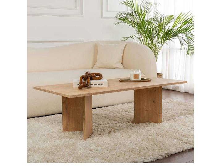 Table basse rectangulaire- pieds V MARFA - Chêne clair