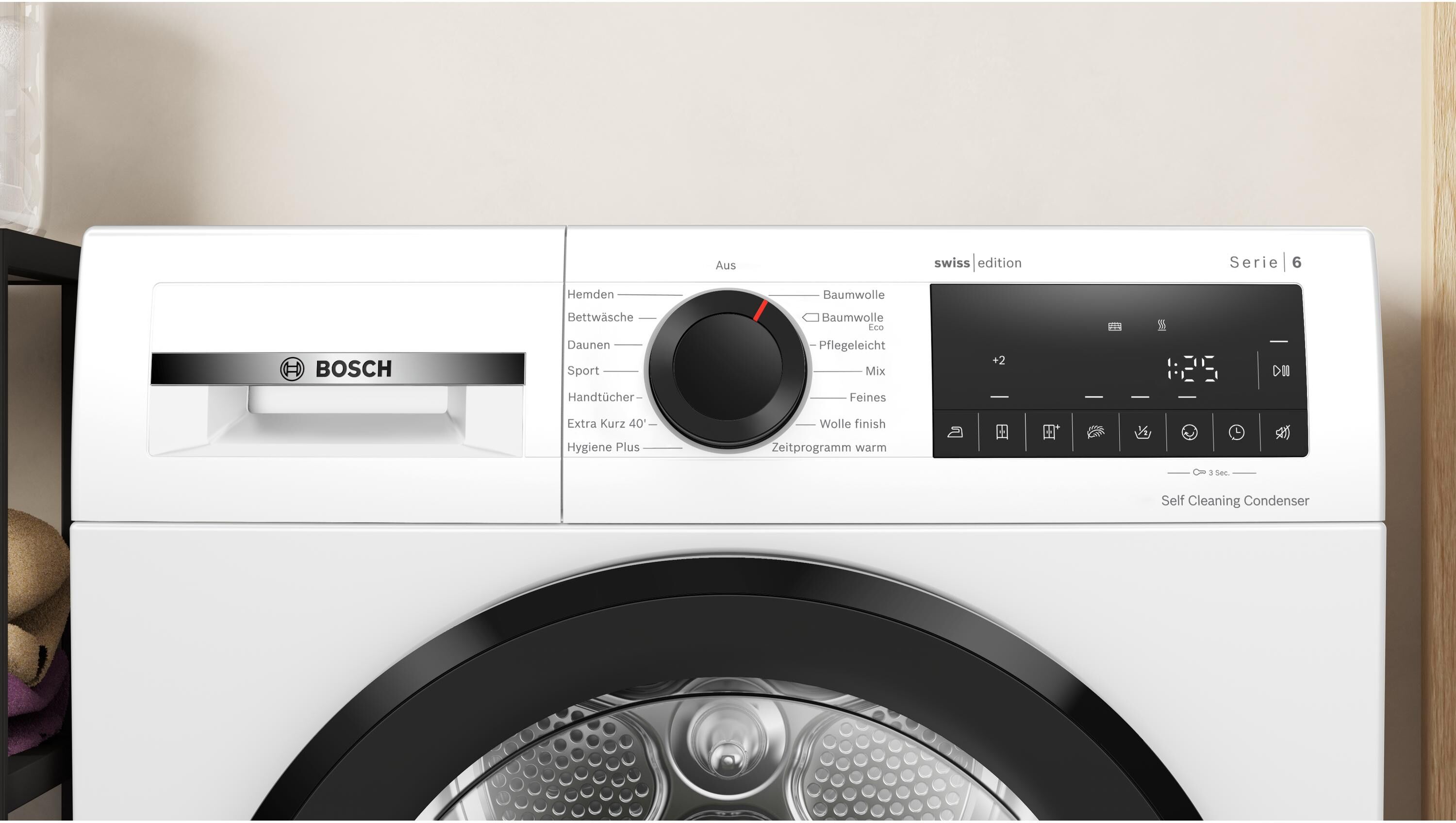 Bosch Wärmepumpentrockner "Serie 6 WQG2450JCH Rechts", Energieeffizienz: C, weiss (weiß), B:59,8cm H:84,2cm T:61,3cm, Trockner, Geräuschentwicklung: 61 dBA, Wärmepumpentrockner weiß Einheitsgröße