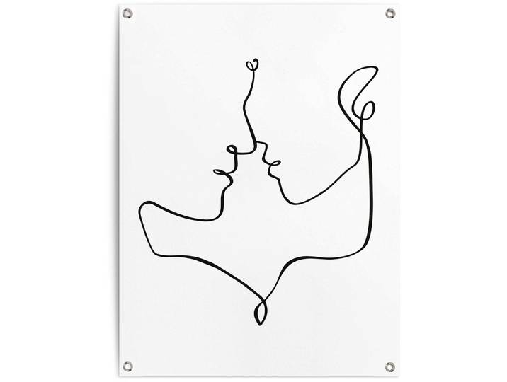 Poster REINDERS Gesichte , schwarz (farbe bild(er): schwarz, weiß), B:60cm H:80cm T:0,1cm, Leinwand, Bilder, Poster