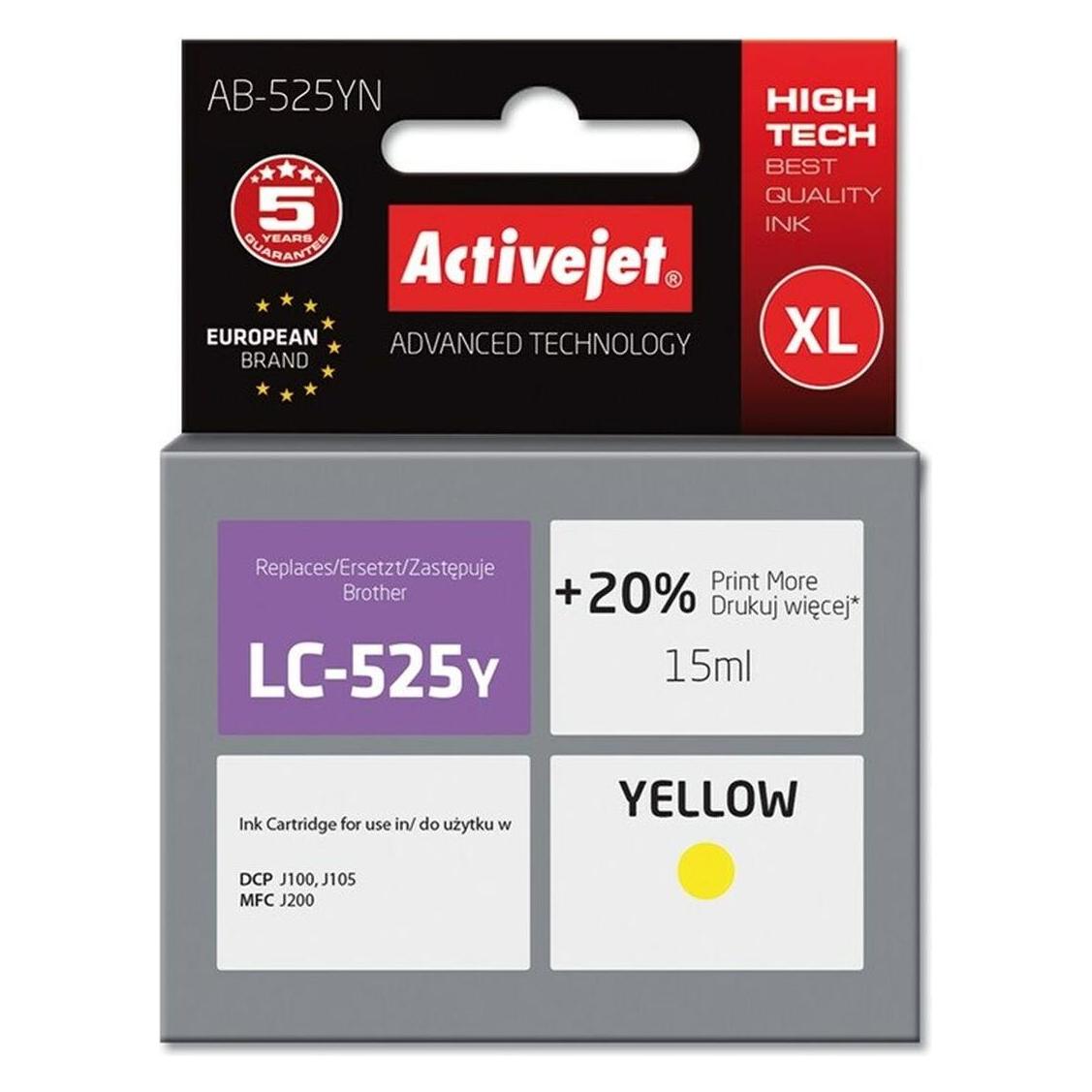 Activejet AB-525YN Druckerpatrone (e) Kompatibel Hohe (XL-) Ausbeute (Y) (AB-525YN)