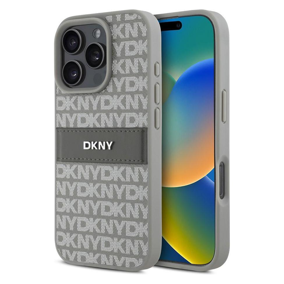 DKNY Repeat Pattern Tonal Stripe Backcover (Apple iPhone 16 Pro Max) (DKHCP16XPRTHSLE)