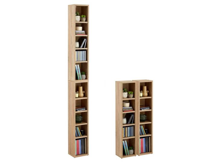 CARO-Möbel Cd/Dvd- Regal Chart Sonoma Eiche, Mode, 20x186x17 cm, Wohnzimmer, TV Möbel, CD-Regale