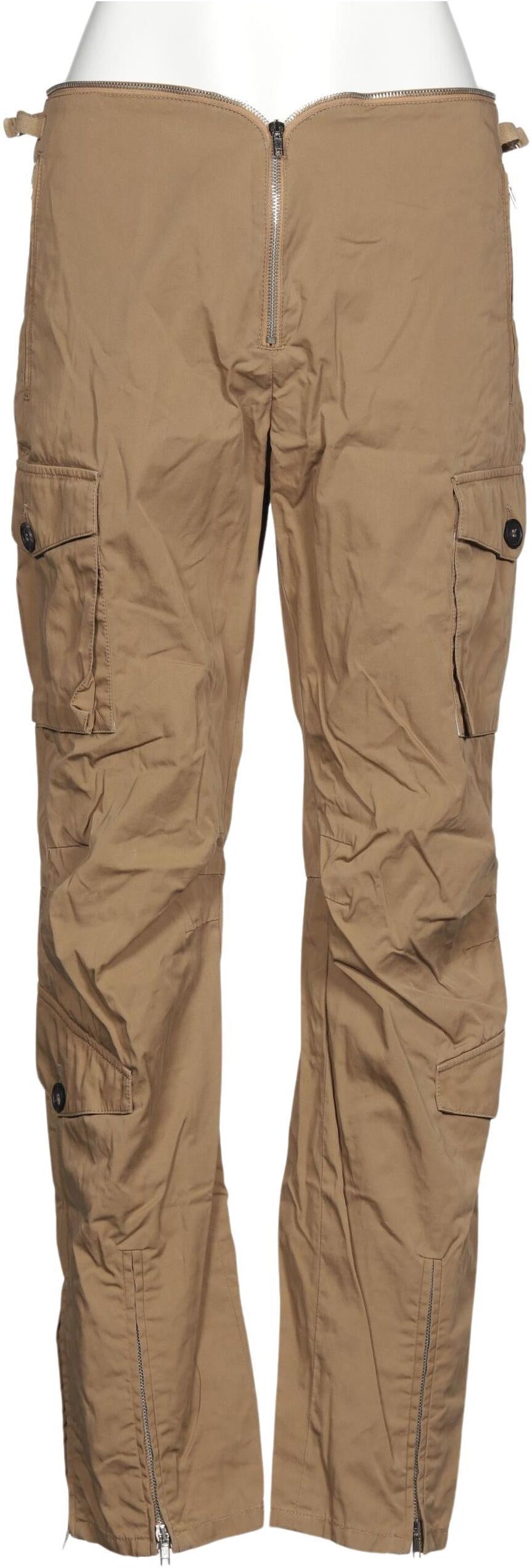 frankie morello Damen Stoffhose, Beige, Gr. EU 38 (IT 44), Baumwolle - Second Hand