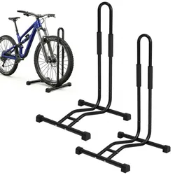 Relaxdays Fahrradständer 2er-Set aus Stahl Schwarz