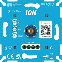 ION 90500070 - LED-Matter-Dimmer, Matter, 200 Watt