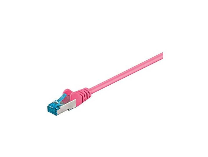 Goobay 94144 CAT 6a patchkabel, S/FTP (PiMF), magenta