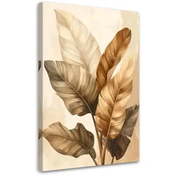 WANDBILD Beige tropische Blätter in einer ruhigen botanischen Komposition 20x30cm
