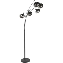 Mexlite Stehleuchte 5-fl. "Tenebris" 4214ZW Schwarz + Rauchglas STE-4214ZW