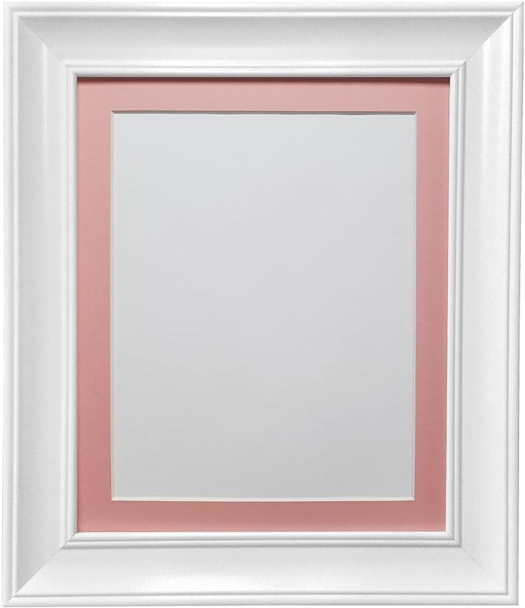 Fotolijst Scandi Witte lijst met passe-partout en decoratie - Roze - 60 x 80 cm