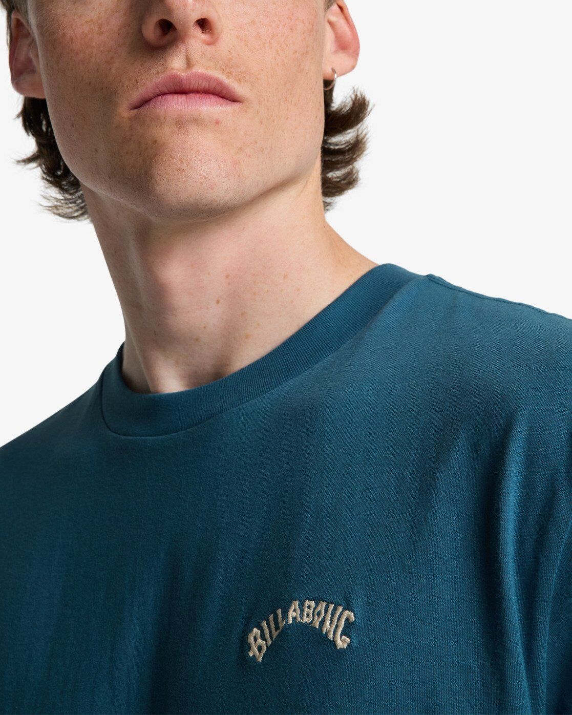 T-Shirt BILLABONG "ARCH CREW SS", Herren, Gr. M, blau (real teal), Obermaterial: 100% Baumwolle, Shirts T-Shirt, aus Baumwolle, für Erwachsene, in den Grössen S bis XXL real teal M
