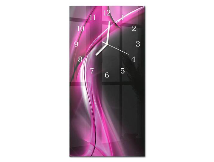 Tulup Wanduhr 30x60 cm - Abstraktion, Lila, Glas, Rechteckig, 30x60x0.4 cm, Dekoration, Uhren, Wanduhren