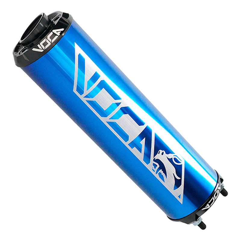 Silencieux Voca Racing alu bleu embout de sortie anodisée noir moto 5