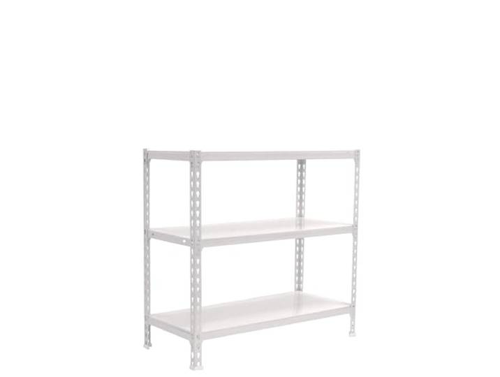 Simon Rack Metallregal 1000x1000x400 mm - Simonclick 3 Höhen, Metallablage, Biegepunkt 180 kg, Korrosionsschutzlackierung, Klicksystem-Montage, Weiss