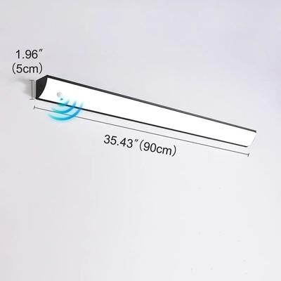 Inspire Curations Minimalist Long Strip Outdoor Wall Light With Motion Sensor Waterproof LED Garden Sconce black90cm Sensor Cold Light