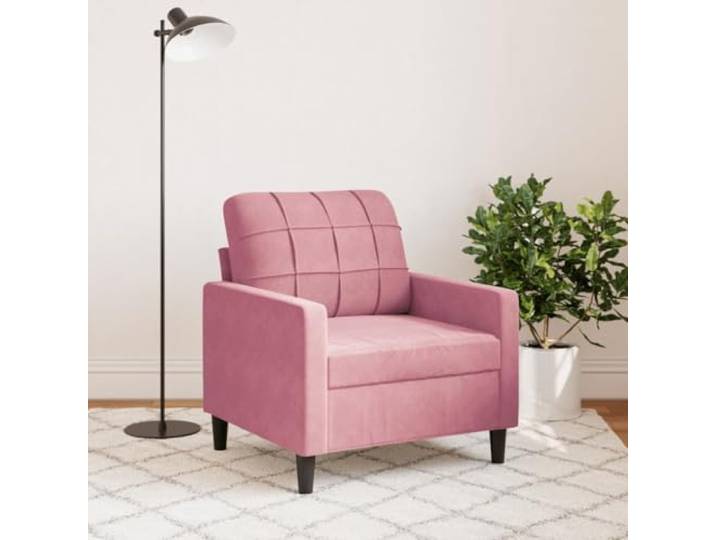 KTHLBRH Einzelsessel Samt Rosa 60 cm Gestell aus robustem Metall, Polsterung aus Schaumstoff, modernes Design für Wohnzimmer