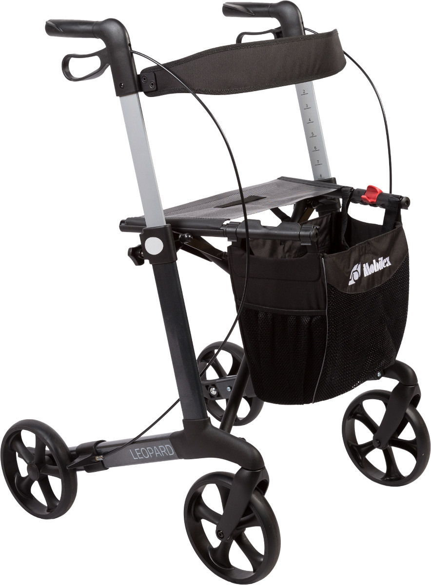 Leichtgewichtrollator Leopard Mobilex, faltbarer Rollator Anthrazit