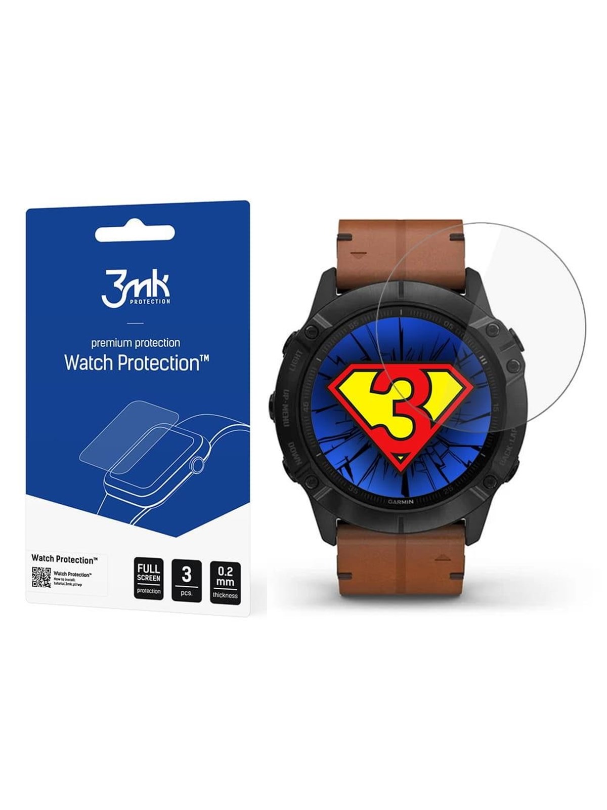 3mk Watch Protection v. FlexibleGlass Hybrid Glass on Garmin Fenix ??6X