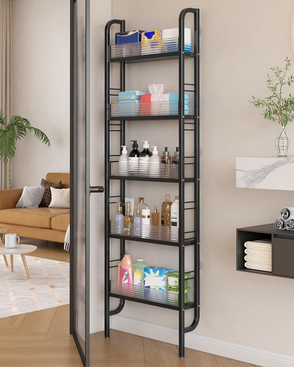Multifunctioneel Opbergrek van Koolstofstaal voor de Badkamer, Woonkamer of Keuken, Wandmontage