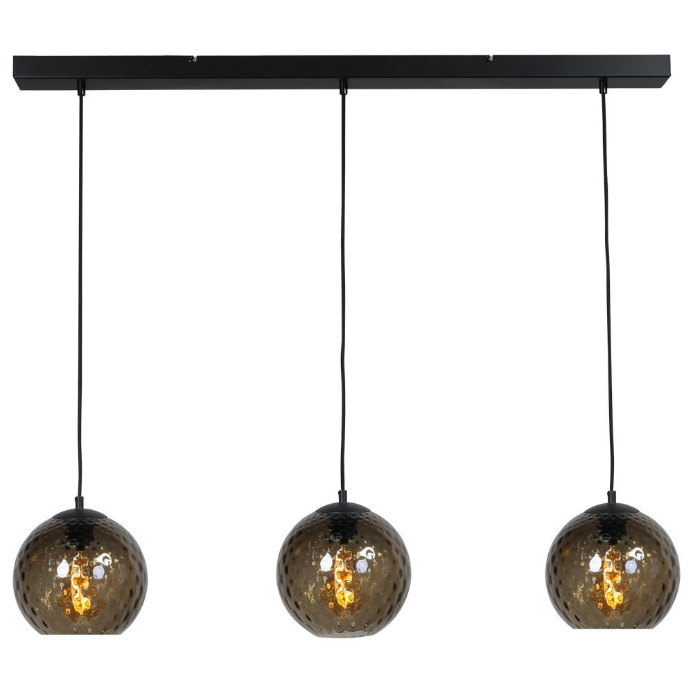 Masterlight Baloton Zwarte Hanglamp met 3x E27 fittingen