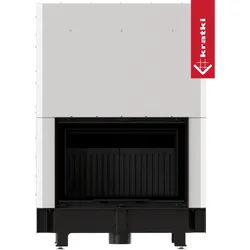 Kamineinsatz KRATKI ZIBI ECO 9,9 kW Ø 180 Schiebetür, schwarze Verkleidung