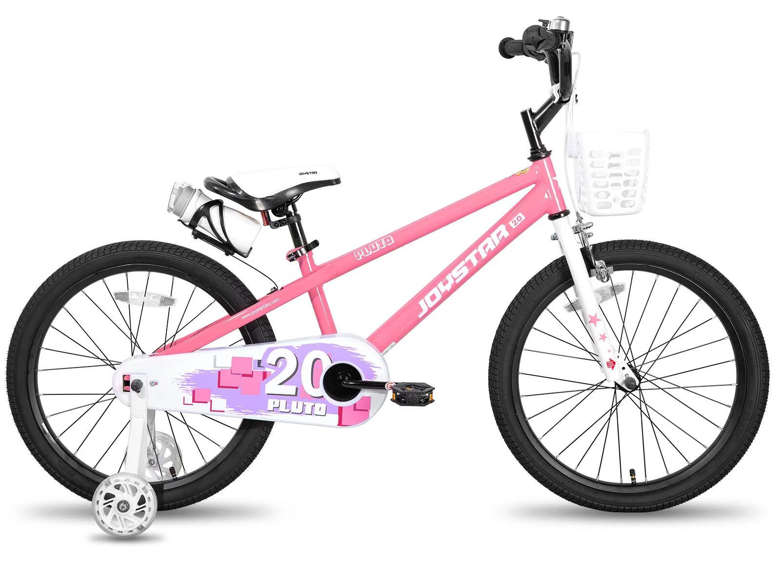 Kinderfahrrad - Fahrrad für Kinder 3-12 Jahre - 46 cm Laufräder - Mit leuchtenden Stützrädern - Stahlrahmen - Hintere Trommelbremse - Rosa