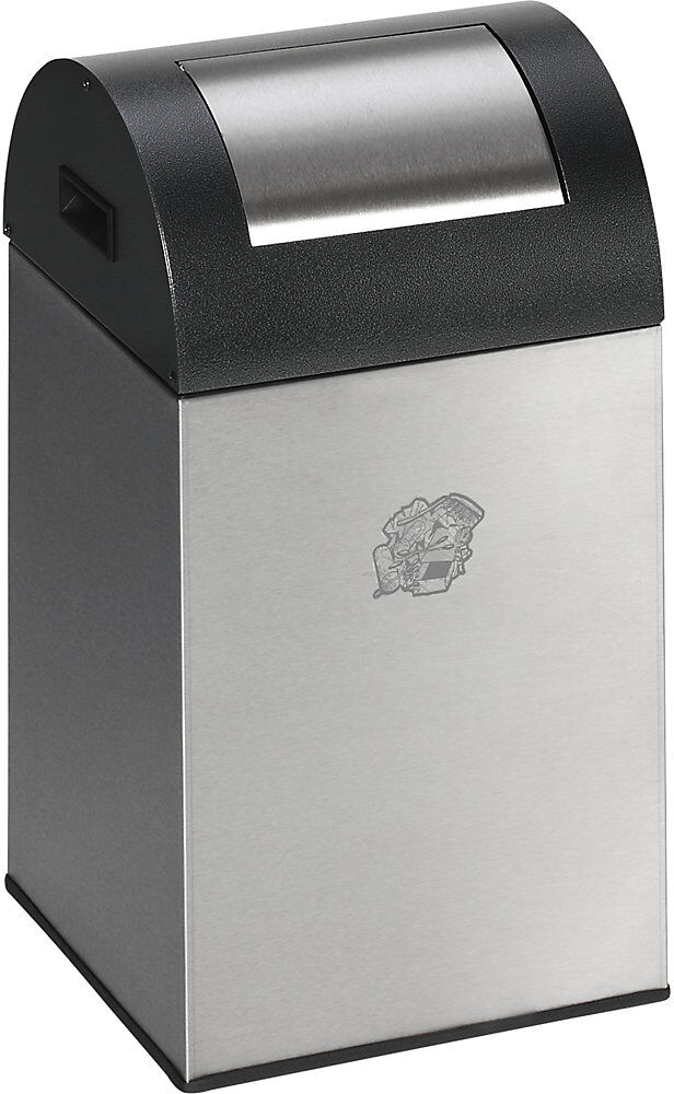 Selbstlöschender Wertstoffsammler, Volumen 43 l, HxBxT 600 x 320 x 320 mm, Edelstahl VAR
