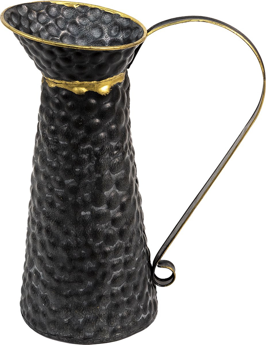 Clayre & Eef Decoratie Kolenkit Grijs IJzer Rond, H 34 cm x B 23 cm x D 15 cm