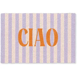 FUSSMATTE Ciao - Zitat - Pastell - Streifen Schmutzfangmatte 180x120 cm