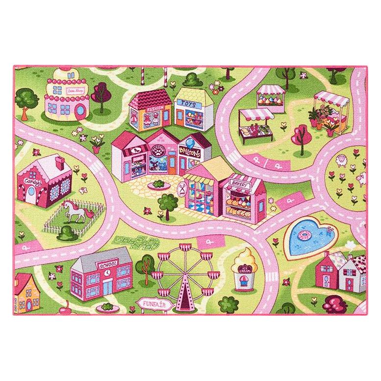 Rebel Roads Rebel - Playmat - Pink fairground - 95 x 133 cm (133 x 95 cm) (REB-307006)