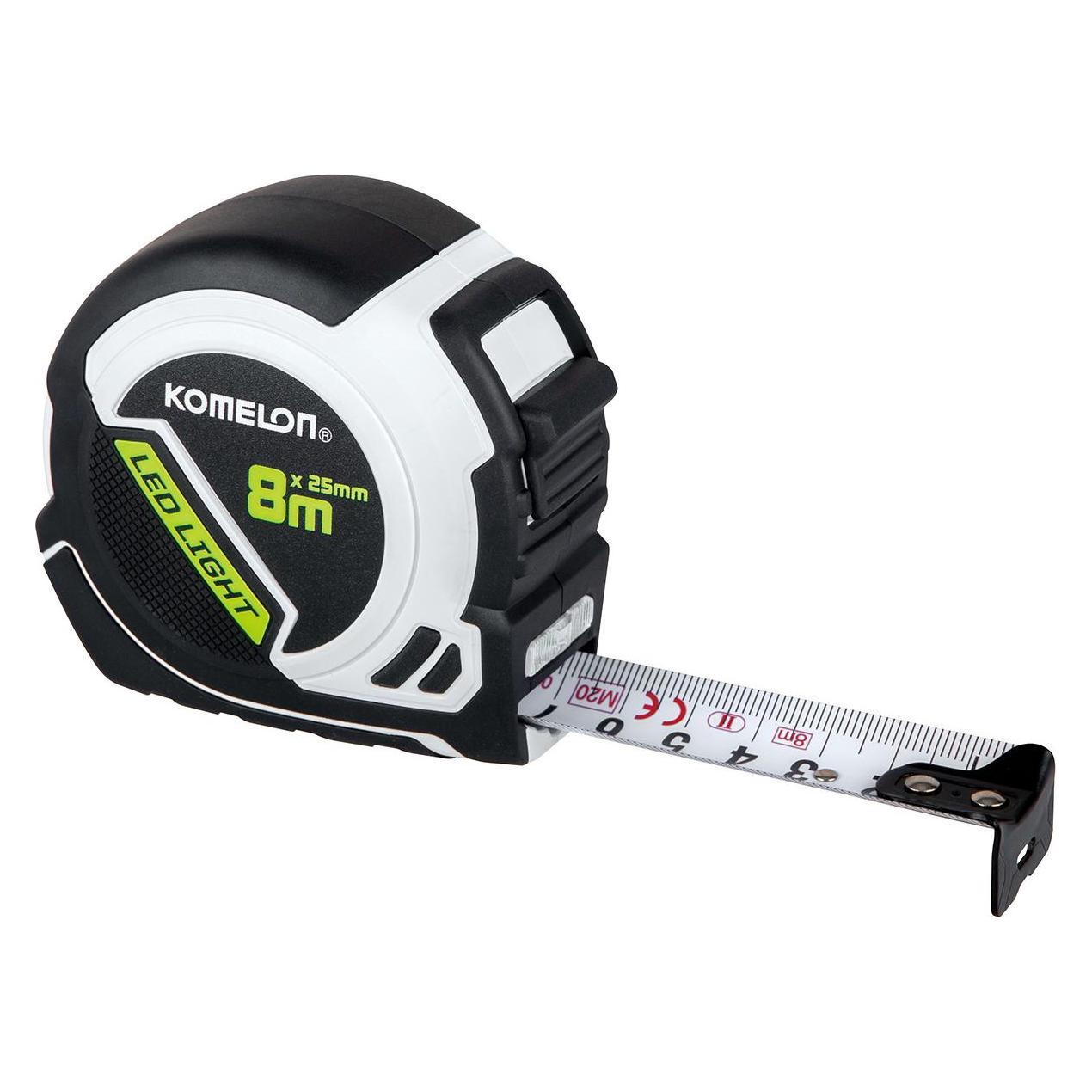 Komelon Massband 8 m (PLD85), LED-Licht, USB-Kabel (8 m) (PLD85)