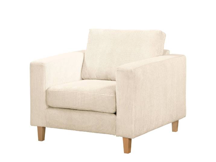 Sessel Beige Cordstoff Poppy 94 x 86 x 90cm
