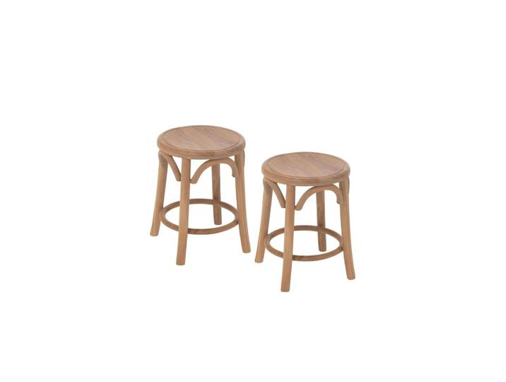 Lot de 2 tabourets rétro en teck