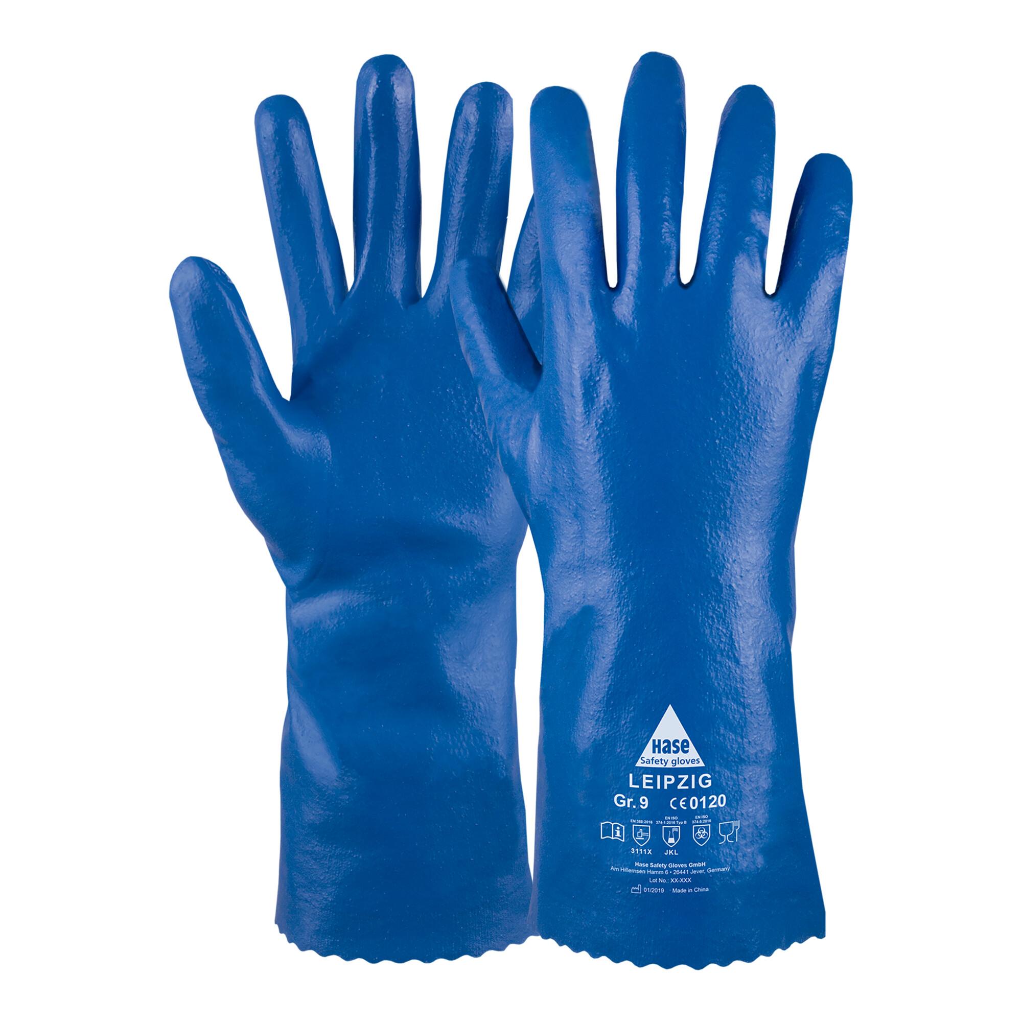 Hase Leipzig Chemikalienschutzhandschuh aus Baumwolltrikot Größe 9 (904400-9)