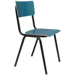 4er-Set Zuiver Stuhl Back to School Kunststoff Blau, Grün Petrol