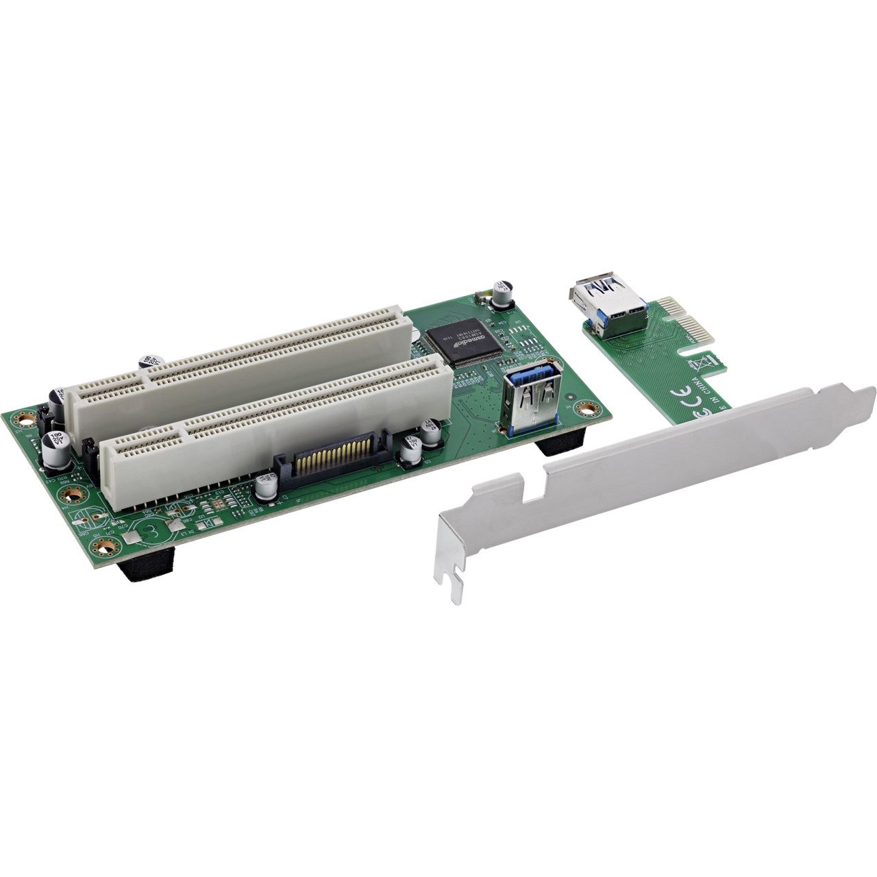 InLine Schnittstellenkarte, PCIe x1 zu 2x PCI 32-Bit, inkl. 60 cm Kabel