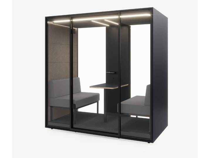 Meetingbox Quattro Anthrazit Anthrazit Kaffee Hellgrau Glas Schwarz