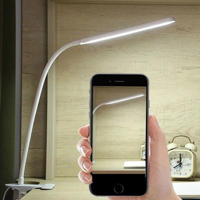 Drop Dash Deals LED Desk Lamp With Adjustable Neck Clamp, Eye Caring Reading Light Perfect For Work & Study white