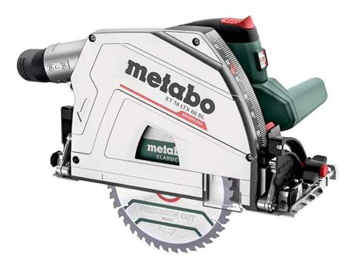 Metabo Scie circulaire plongeante sans fil Metabo KT 18 LTX 66 BL (sans batterie\, profondeur de coupe 0-66 mm\, lame de scie 165 mm\, scie circulaire) 601866840