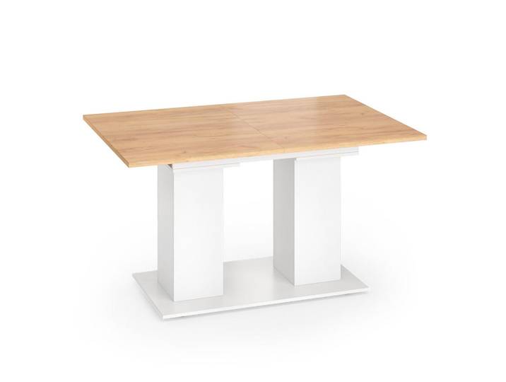 Vicco Esstisch Dix, Weiß/Goldkraft Eiche, 140-180 x 90 cm, Weiß, Eichefarben, Rechteckig, 140x76x90 cm, Esszimmer, Esstische