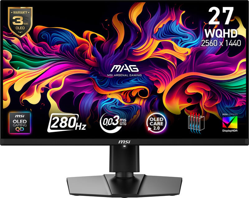 MSI MAG 271QP X28 27 inch WQHD 280Hz OLED Gaming Monitor