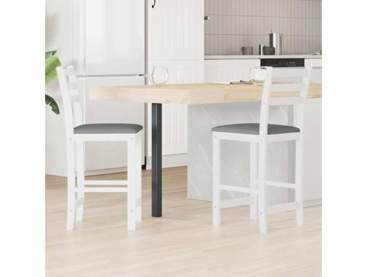 NLQMSU Esszimmerstühle, 2 Stück, Weiß, 40 x 47,5 x 99,5 cm Massives Gummiholz, minimalistisches modernes Design, ergonomische Unterstützung, einfache Montage, einfache Wartung